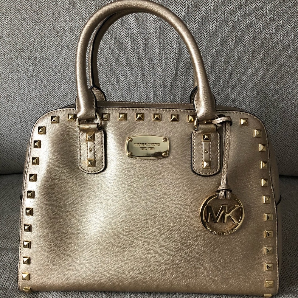 Gold shimmer studded Michael Kors crossbody